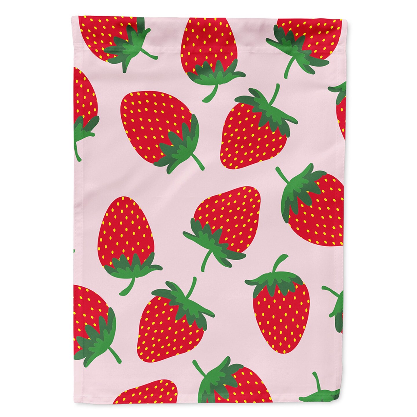 &#x22;Caroline&#x27;s Treasures BB5146GF Garden Size Strawberries on Pink Flag, Multicolor, small&#x22;