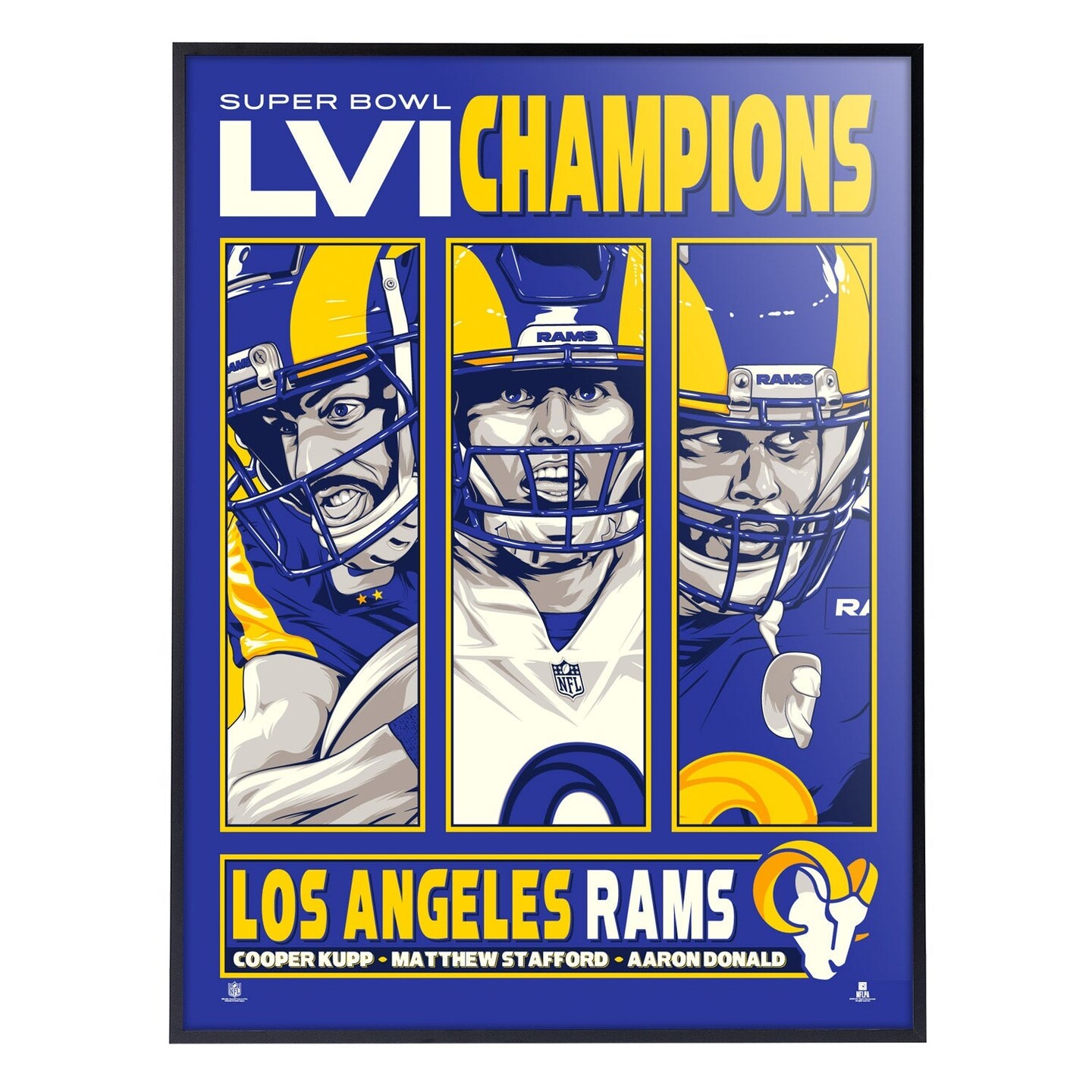 Phenom Gallery Los Angeles Rams Super Bowl LVI Champs 18&#x22; x 24&#x22; Deluxe Framed Serigraph