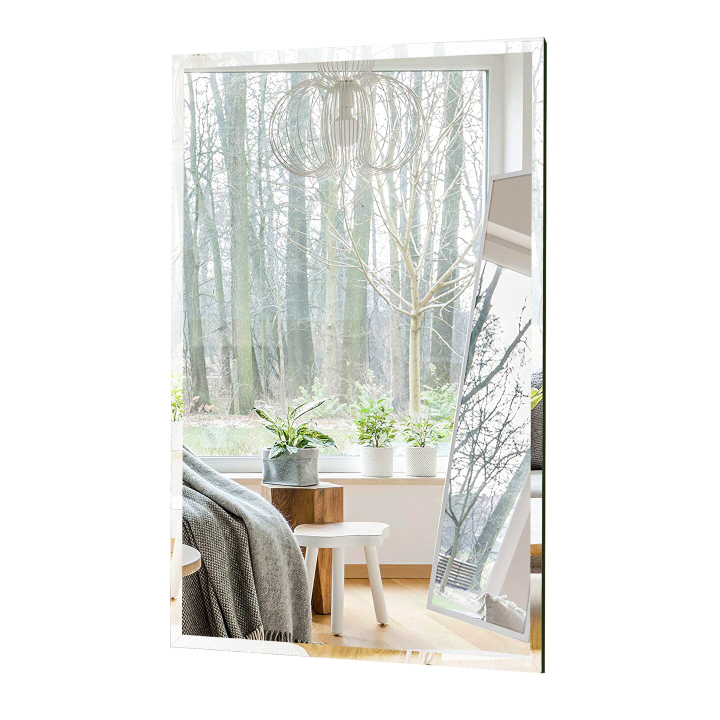 35.4&#x22; x 23.7&#x22; Rectangular Beveled Edge Frameless Decorative Mirror