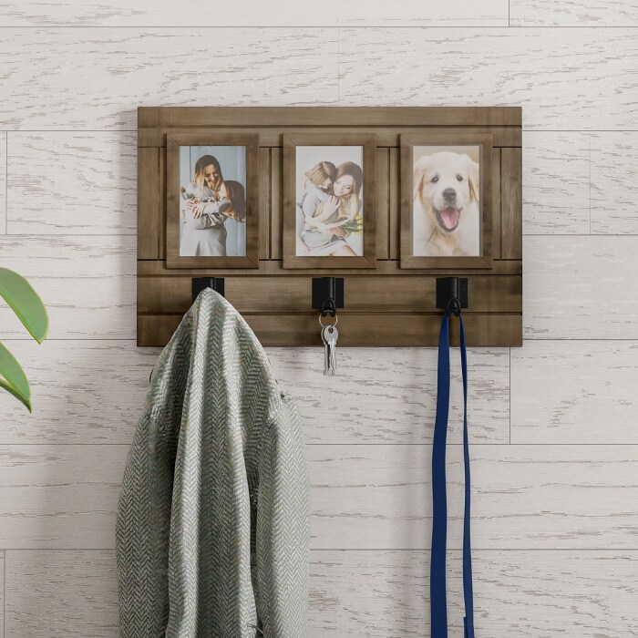 Wall Picture Collage With 3 Hanging Hooks- Wall Mounted Photo Frame Decor