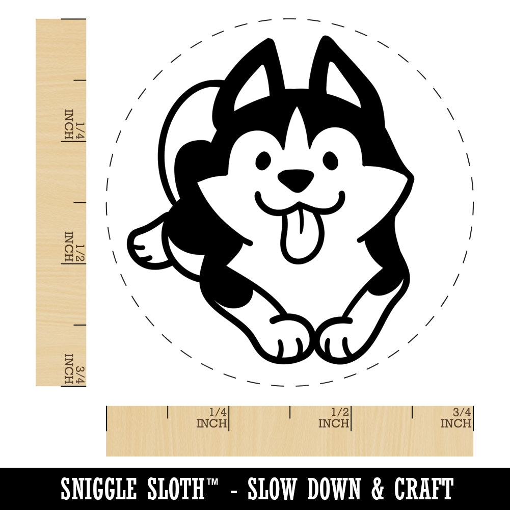 Siberian Husky Laying Down Dog Rubber Stamp for Stamping Crafting Planners