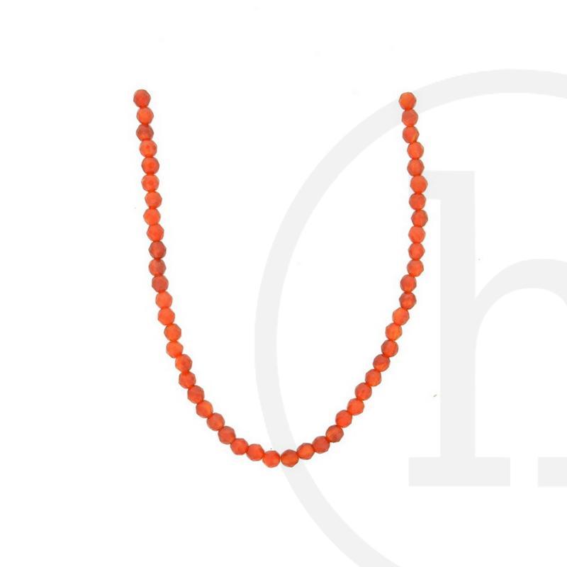 Red Dyed Agate Faceted Round Beads