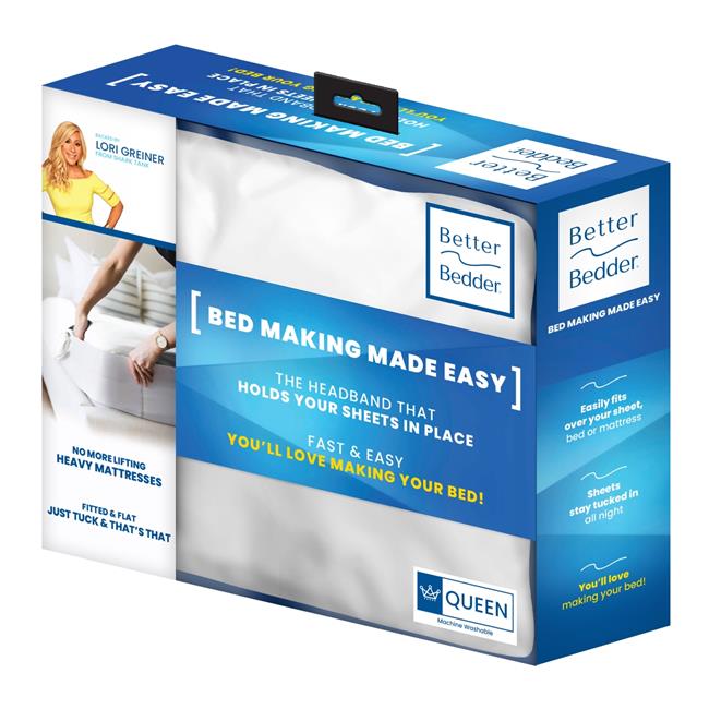 Better Bedder BED02003 Bed Headband Sheet, White - Queen Size