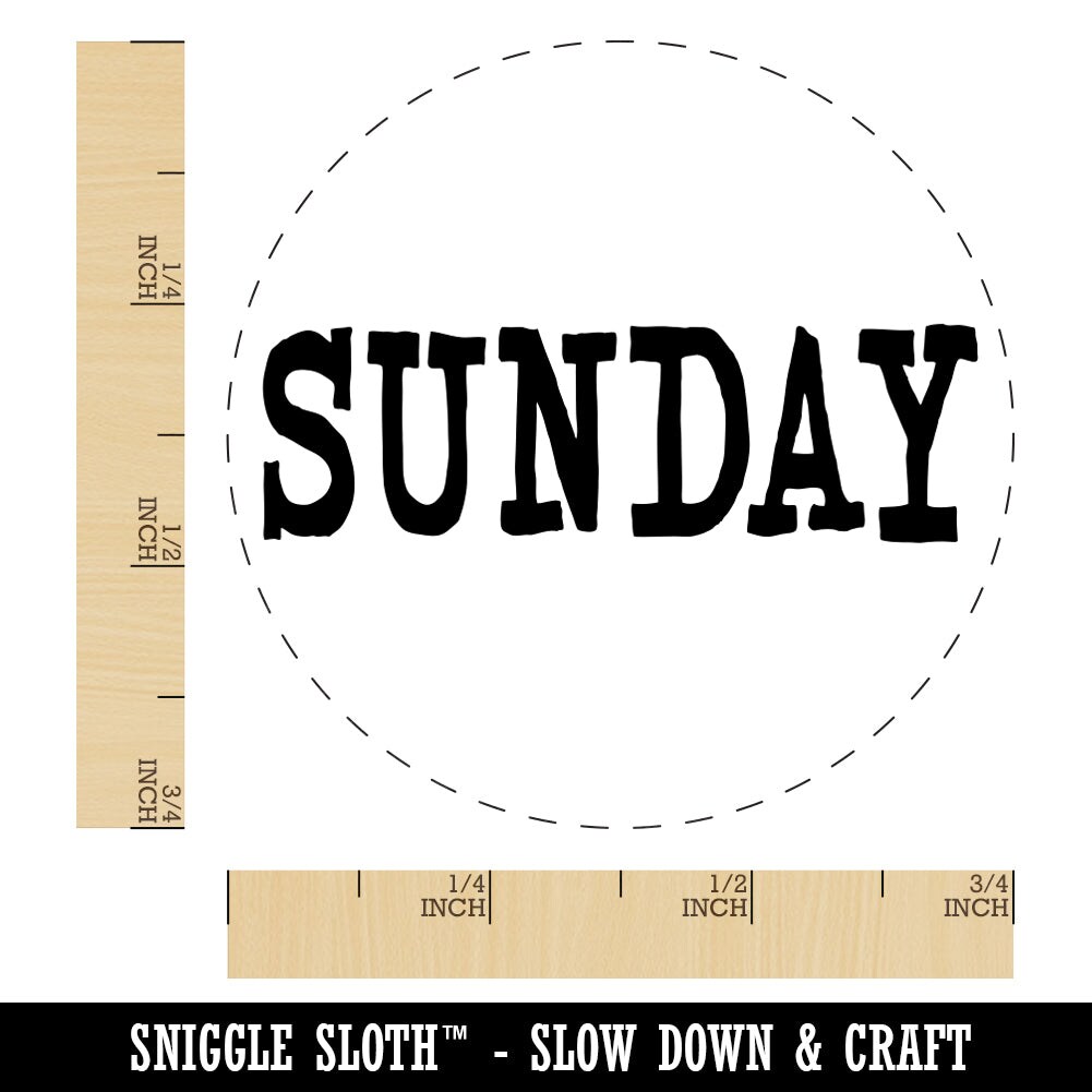 Sunday Text Rubber Stamp for Stamping Crafting Planners