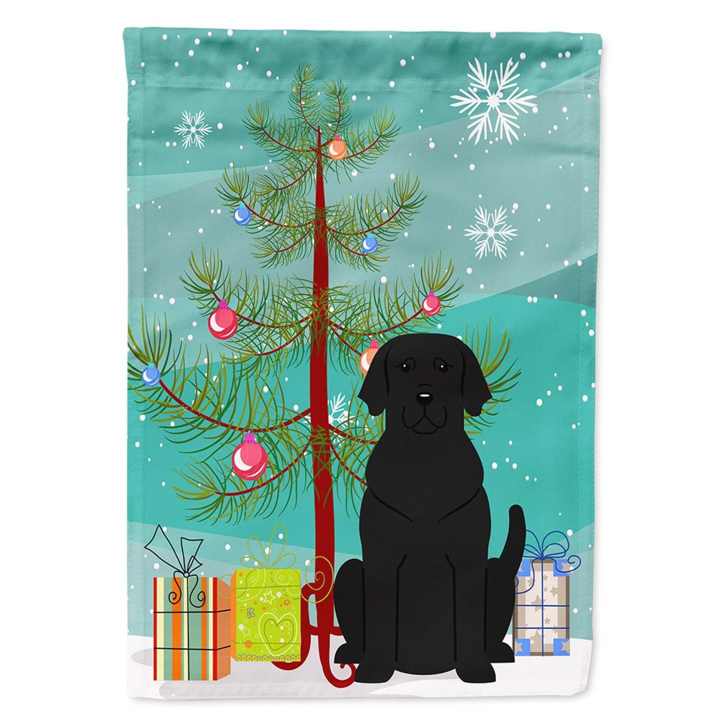 &#x22;Caroline&#x27;s Treasures BB4182GF Merry Christmas Tree Black Labrador Garden Size Flag, Small, Multicolor&#x22;
