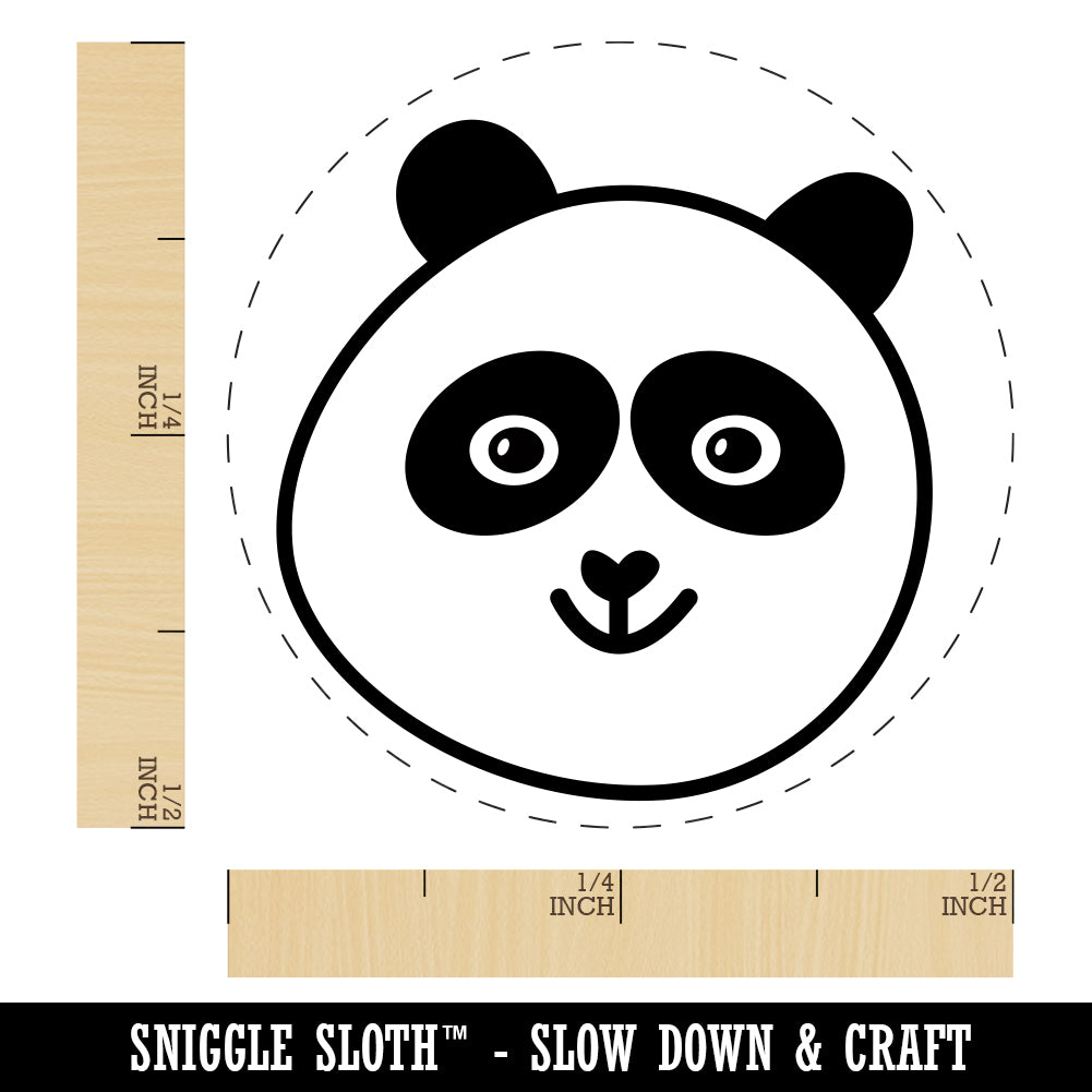 Happy Panda Face Rubber Stamp for Stamping Crafting Planners