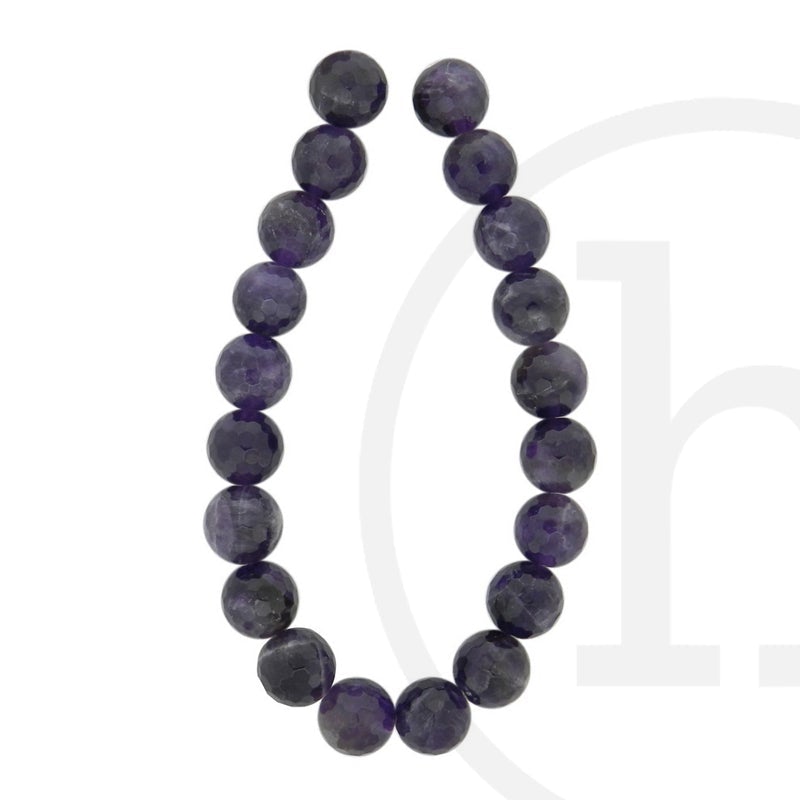 Amethyst C Grade Faceted Round Beads