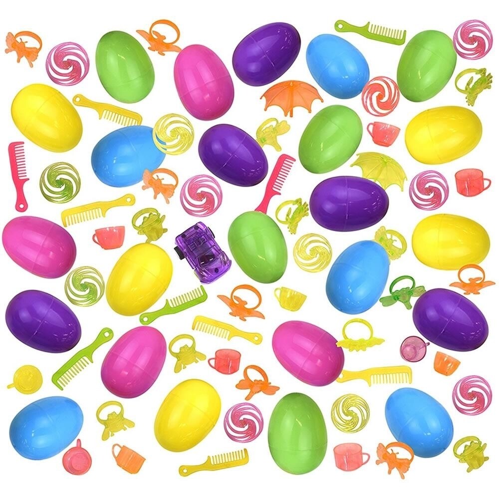 Kangaroo Easter Eggs with Surprise Toy 24-Pack Colorful Kids Party Favor Baskets Game   10275