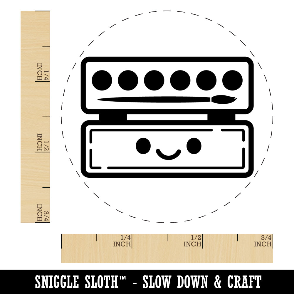 Kawaii Watercolor Paint Art Teacher School Rubber Stamp for Stamping Crafting Planners