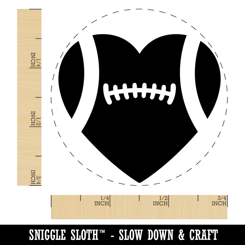 Heart Shaped Football Sports Rubber Stamp for Stamping Crafting Planners