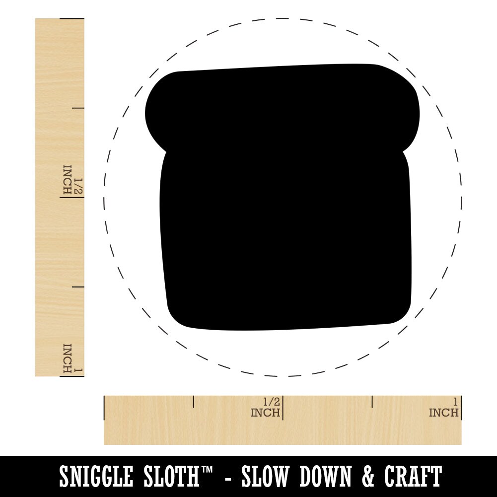 Slice of Bread Toast Solid Doodle Rubber Stamp for Stamping Crafting Planners