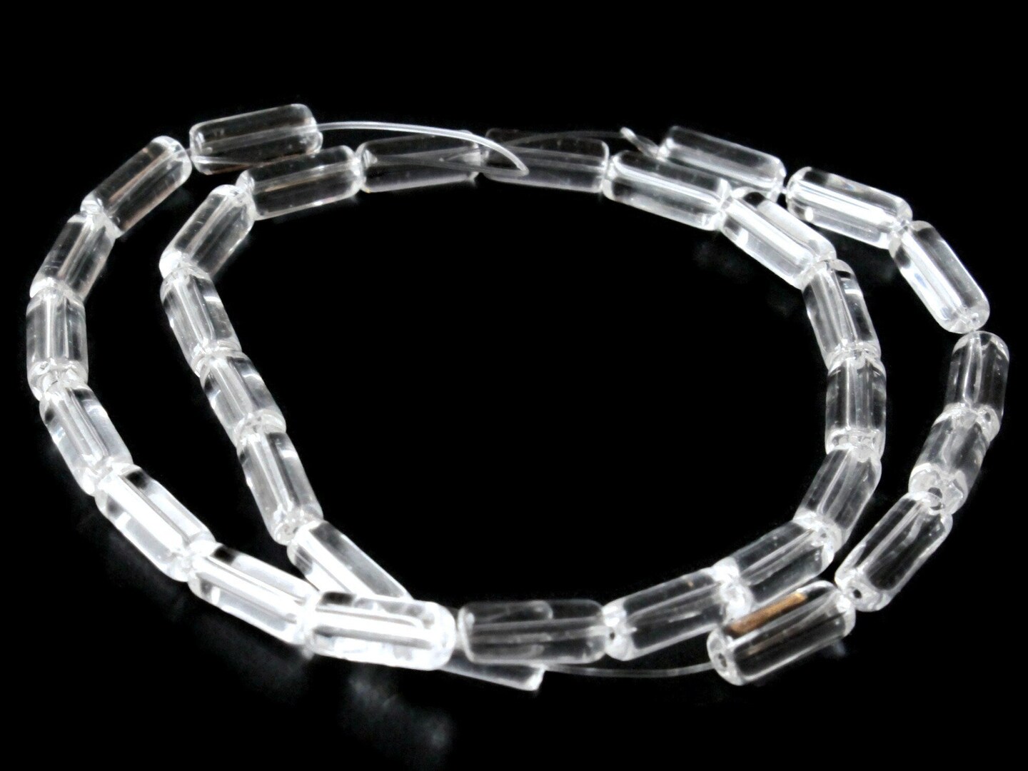 10mm Clear Colorless Glass Tube Beads bL2
