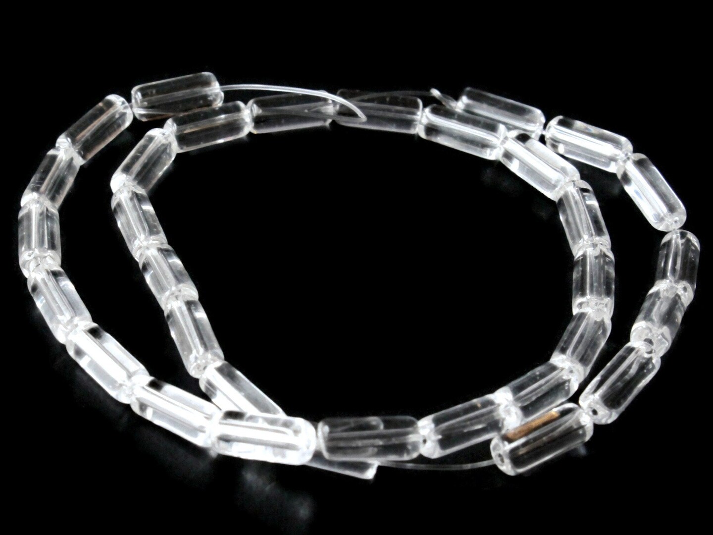 10mm Clear Colorless Glass Tube Beads