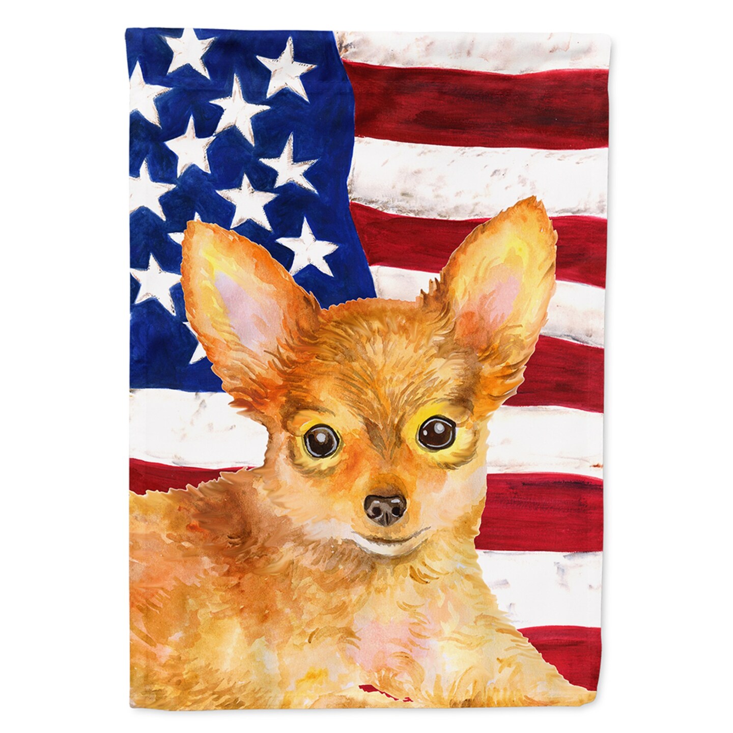 &#x22;Caroline&#x27;s Treasures BB9722CHF Toy Terrier Patriotic Decorative Canvas Outdoor Flag, House Size, Multicolor&#x22;