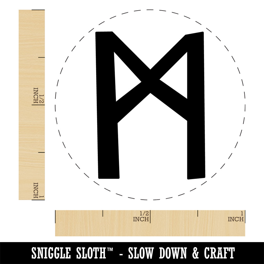 Norse Viking Dwarven Rune Letter M Rubber Stamp for Stamping Crafting Planners