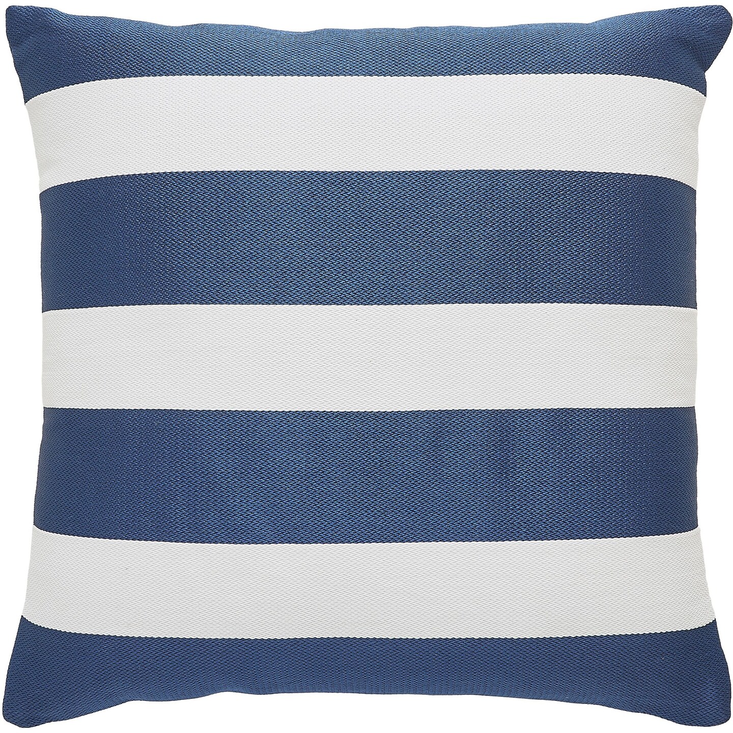 Signature Home Collection 22&#x22; Blue and White Striped Square Outdoor Patio Throw Pillow
