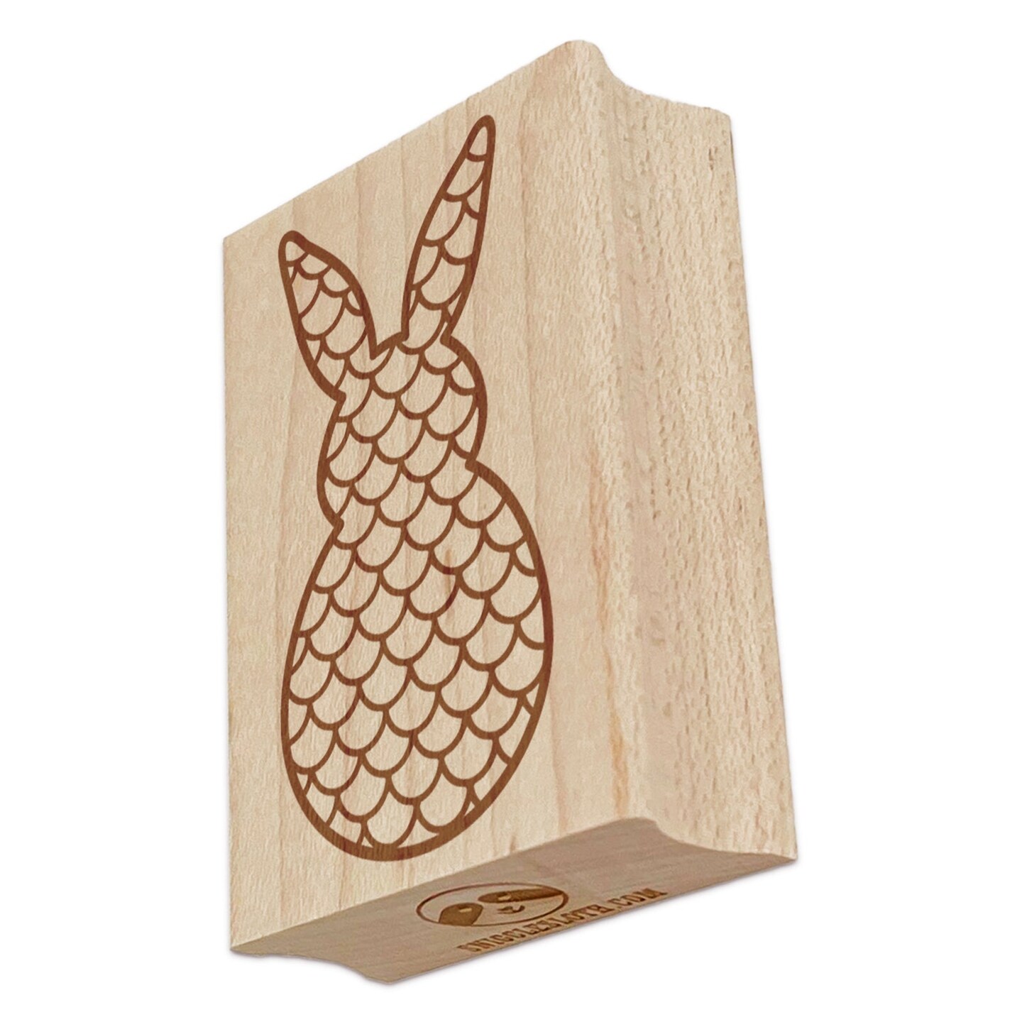 Bunny Pattern Mermaid Scales Easter Rabbit Rectangle Rubber Stamp for Stamping Crafting