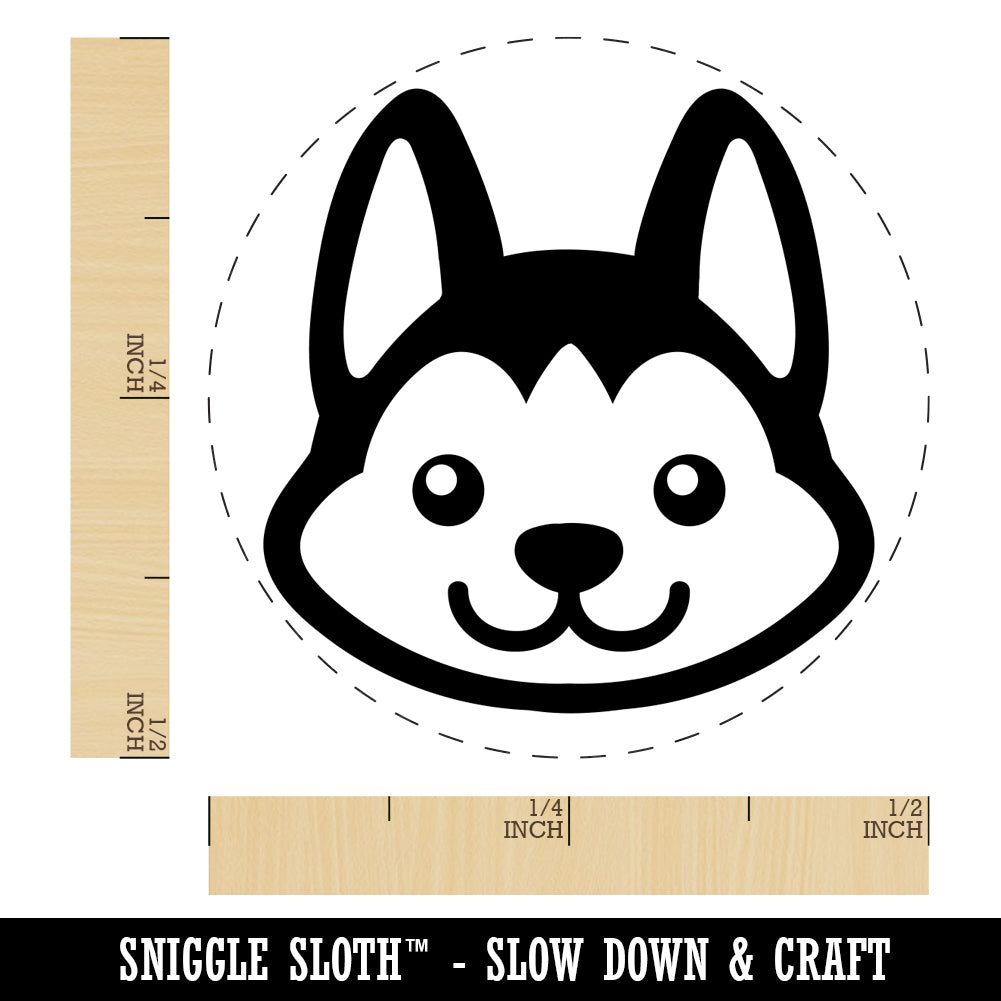 Chibi Husky Dog Head Rubber Stamp for Stamping Crafting Planners