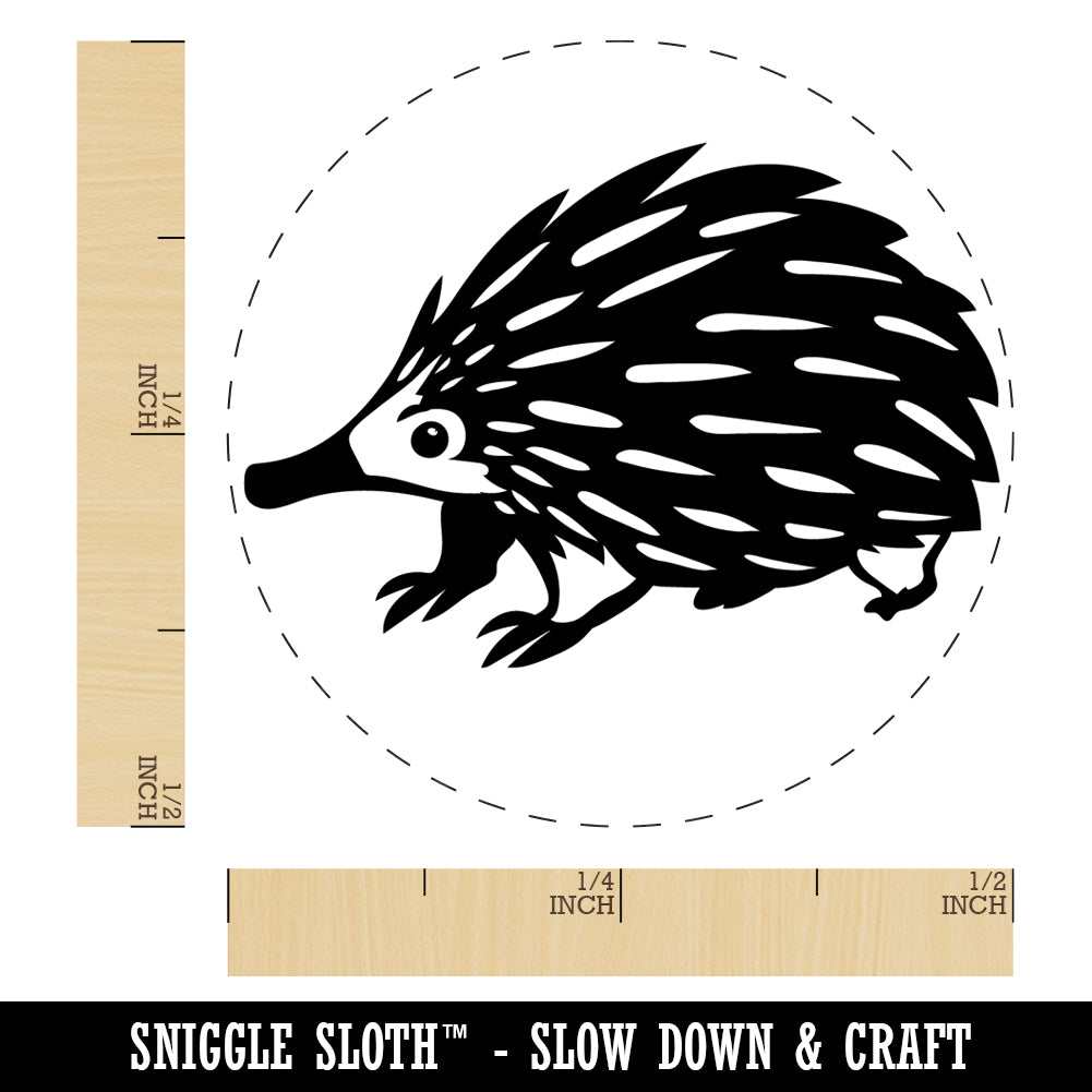 Spikey Echidna Weird Animal Rubber Stamp for Stamping Crafting Planners