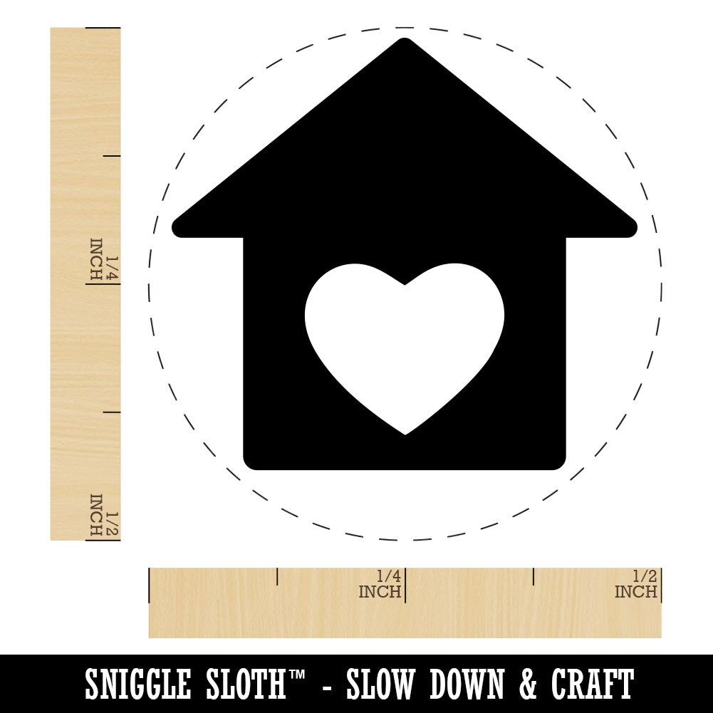 House with Heart Rubber Stamp for Stamping Crafting Planners