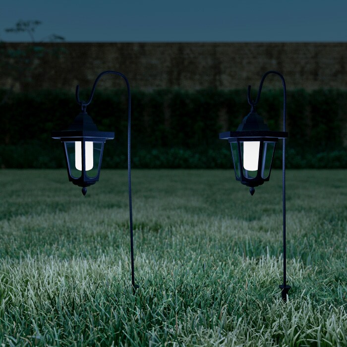Hanging Solar Coach Lights Set Of 2 Outdoor Garden Pathway Landscape Lighting