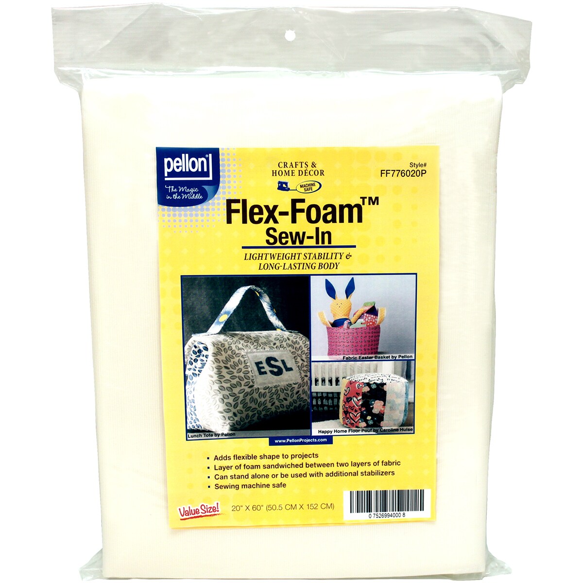 Pellon Flex-Foam Sew-In Stabilizer-20&#x22;X60&#x22;