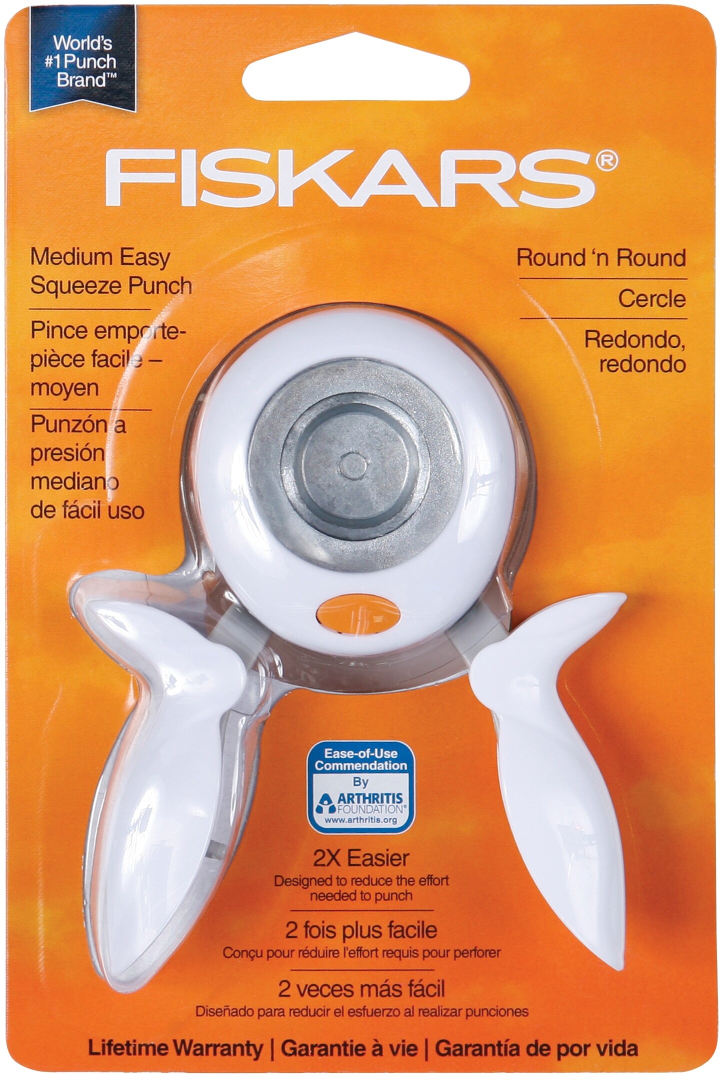 Fiskars Squeeze Punch Medium-Round &#x27;n Round, 1&#x22;