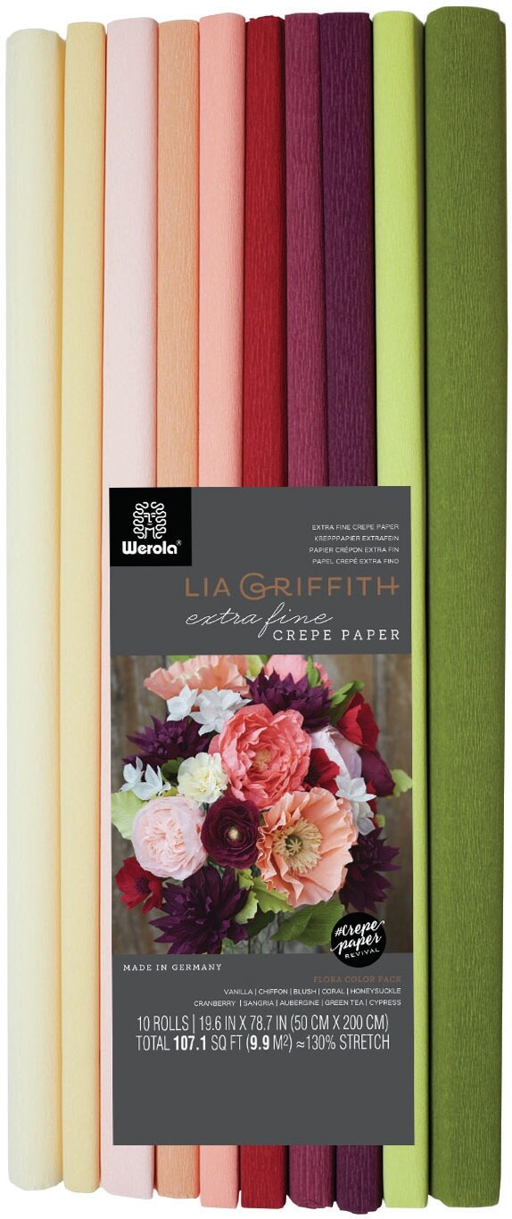 Lia Griffith Extra Fine Crepe Paper Assortment 10/Pkg-Assorted Colors