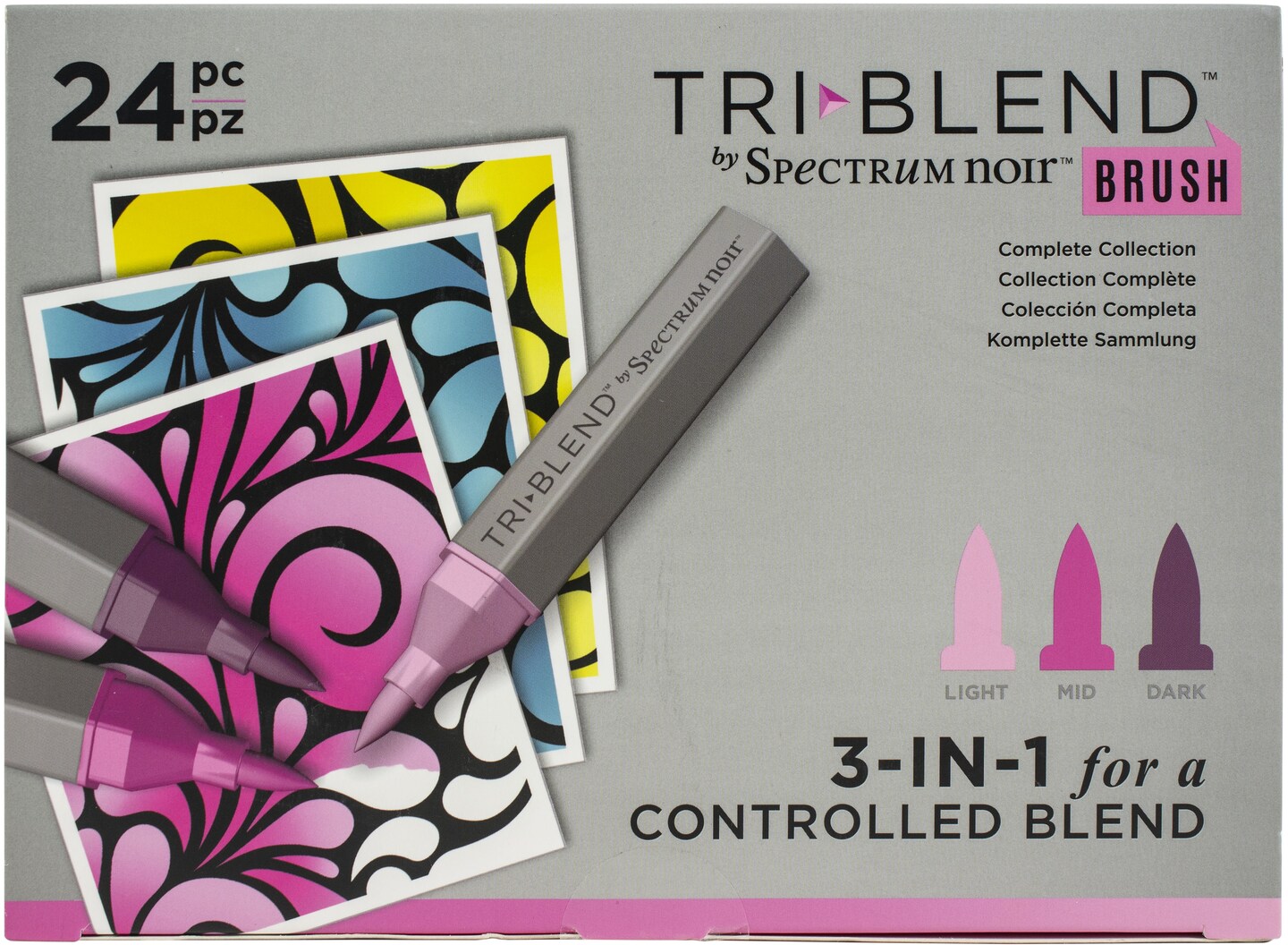 Spectrum Noir Triblend Brush Markers 24/Pkg-Complete Collection