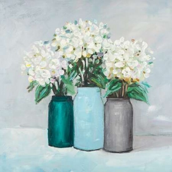 Hydrangea Flowers in Blue Vases Poster Print by Atelier B Art Studio - Item # VARPDXBEGFLO117