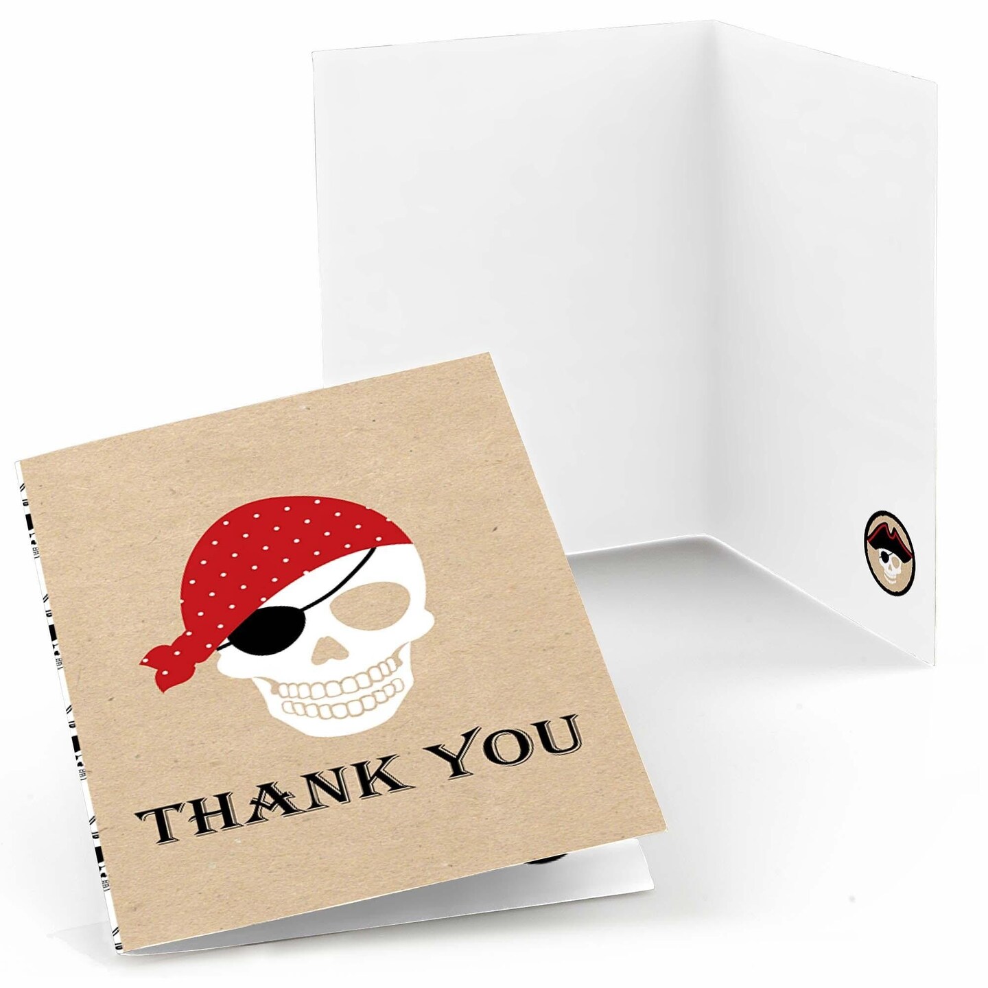Big Dot of Happiness Beware of Pirates - Pirate Birthday Party Thank You Cards (8 count)
