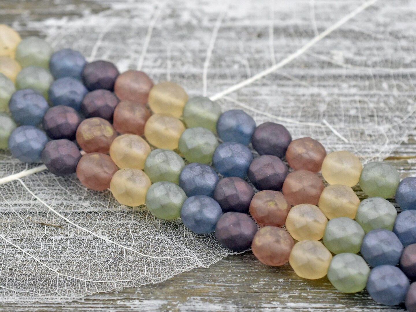 *15* 8mm Matte Gemtone Fire Polished Round Beads