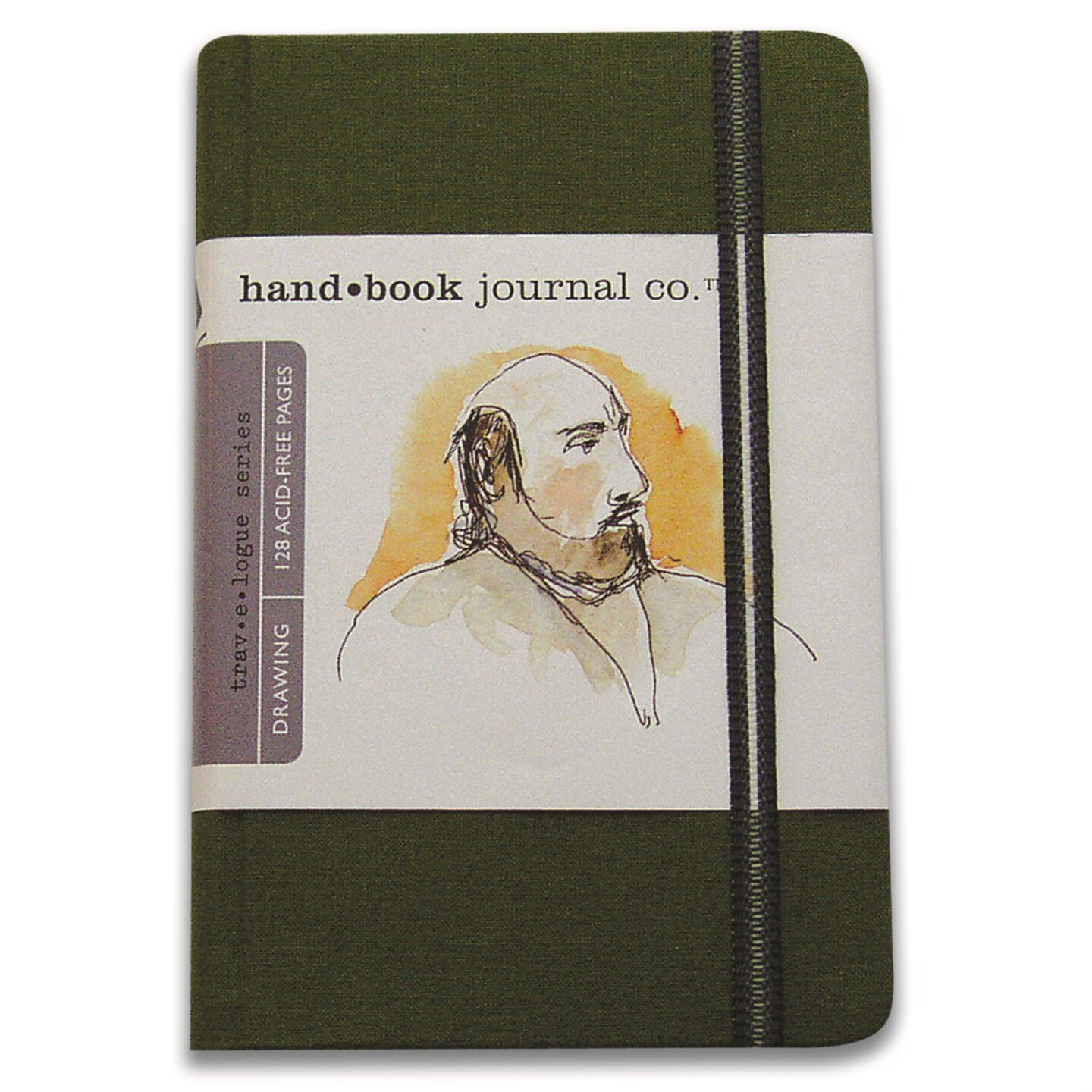 Handbook Journal Co. Artist Canvas Cover Travel Notebook for Drawing and Sketching, Cadmium Green, Pocket Portrait 5.5 x 3.5 Inches, 130 GSM Paper, Hardcover w/ Pocket
