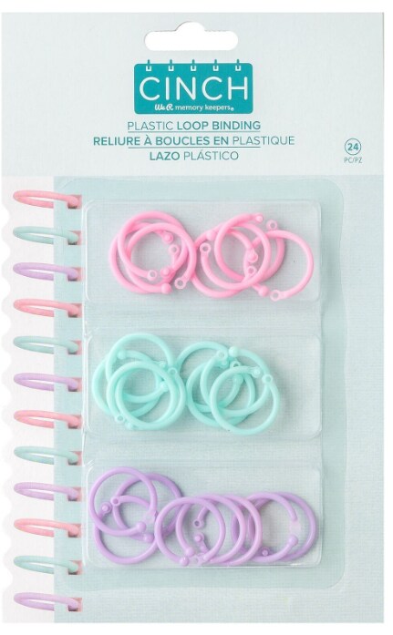 We R Memory Keepers Cinch Plastic Loop Binding 24/Pkg-Pink,Lilac &#x26; Blue 60000609 by American Crafts