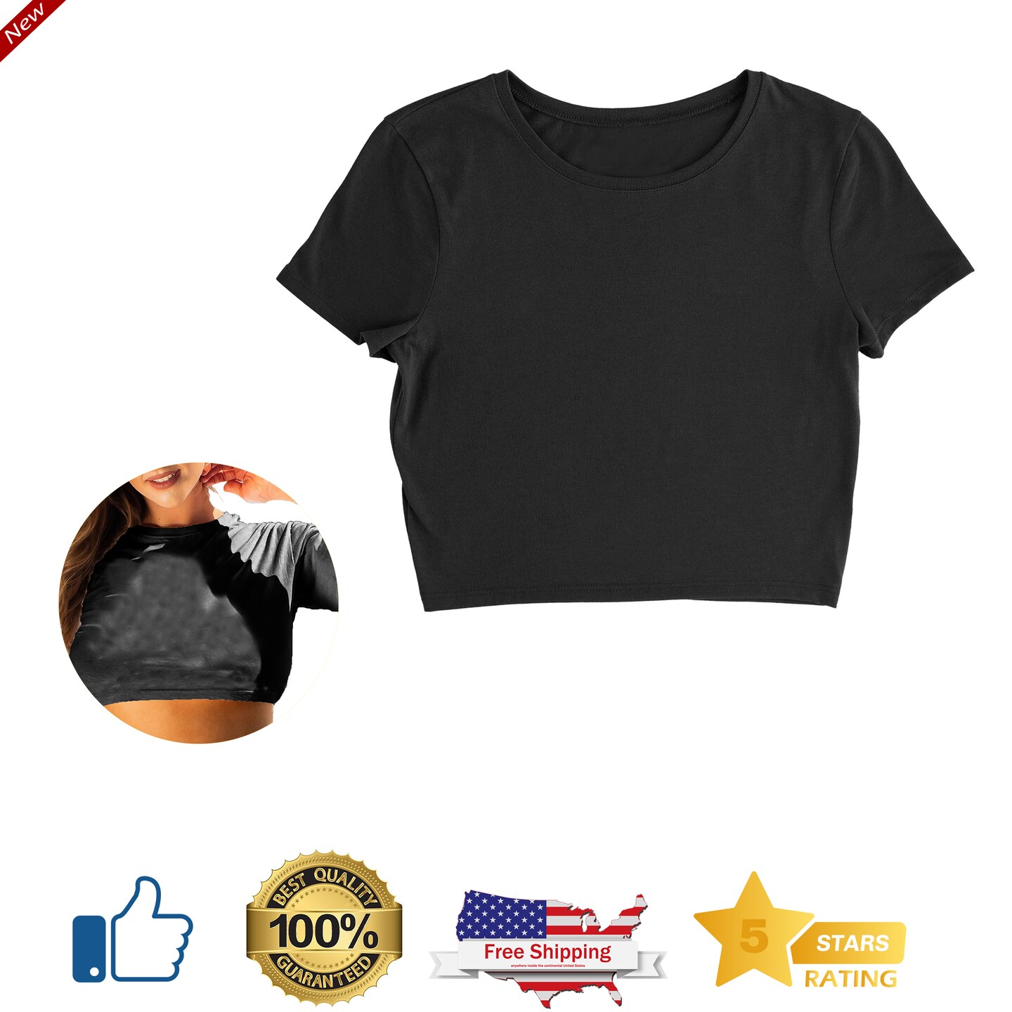 Women&#x27;s Cut Off Crop Short Sleeve Top | RADYAN&#xAE;