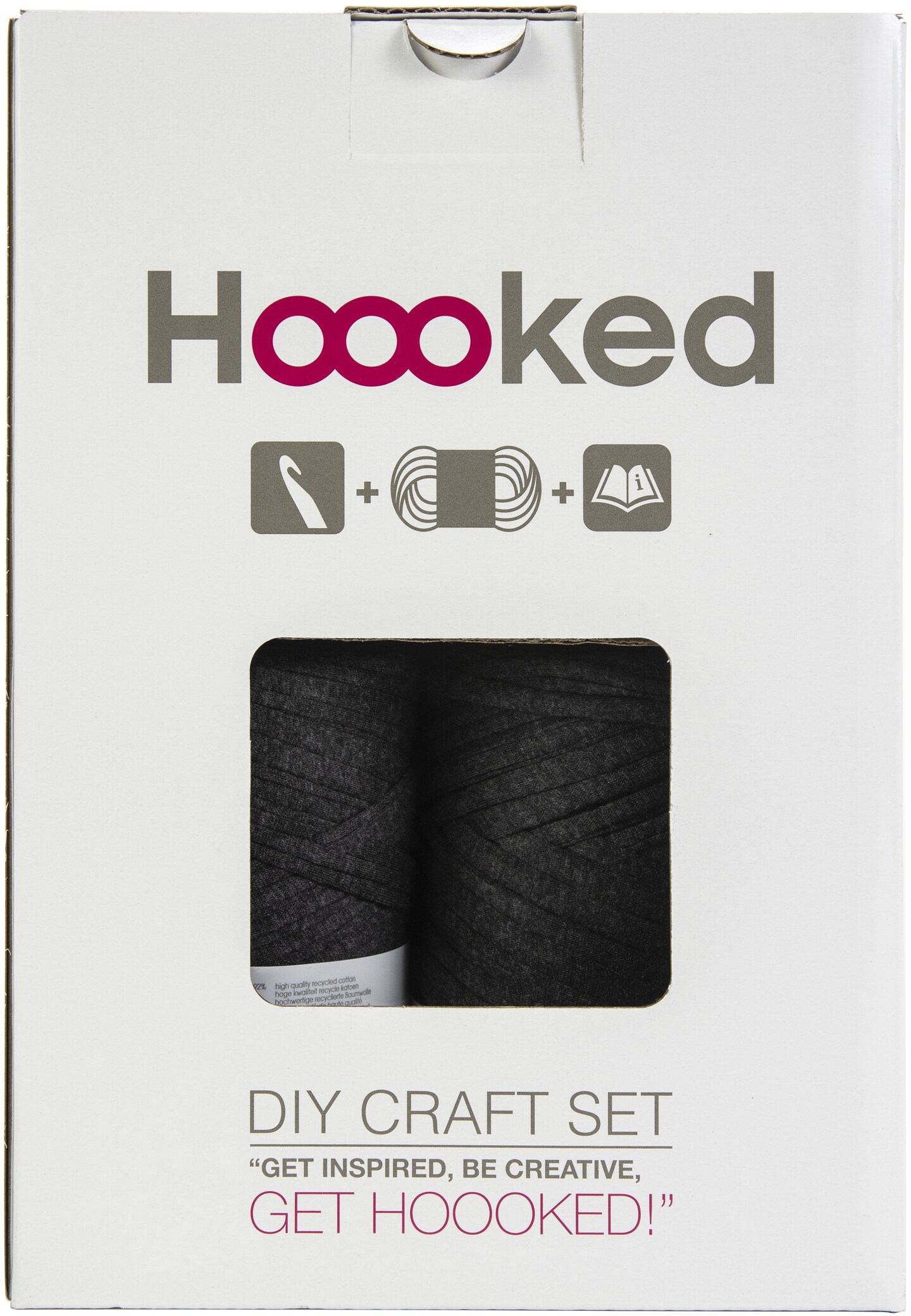 Hoooked Revisto Basket Kit W/Zpagetti Yarn-Anthracite
