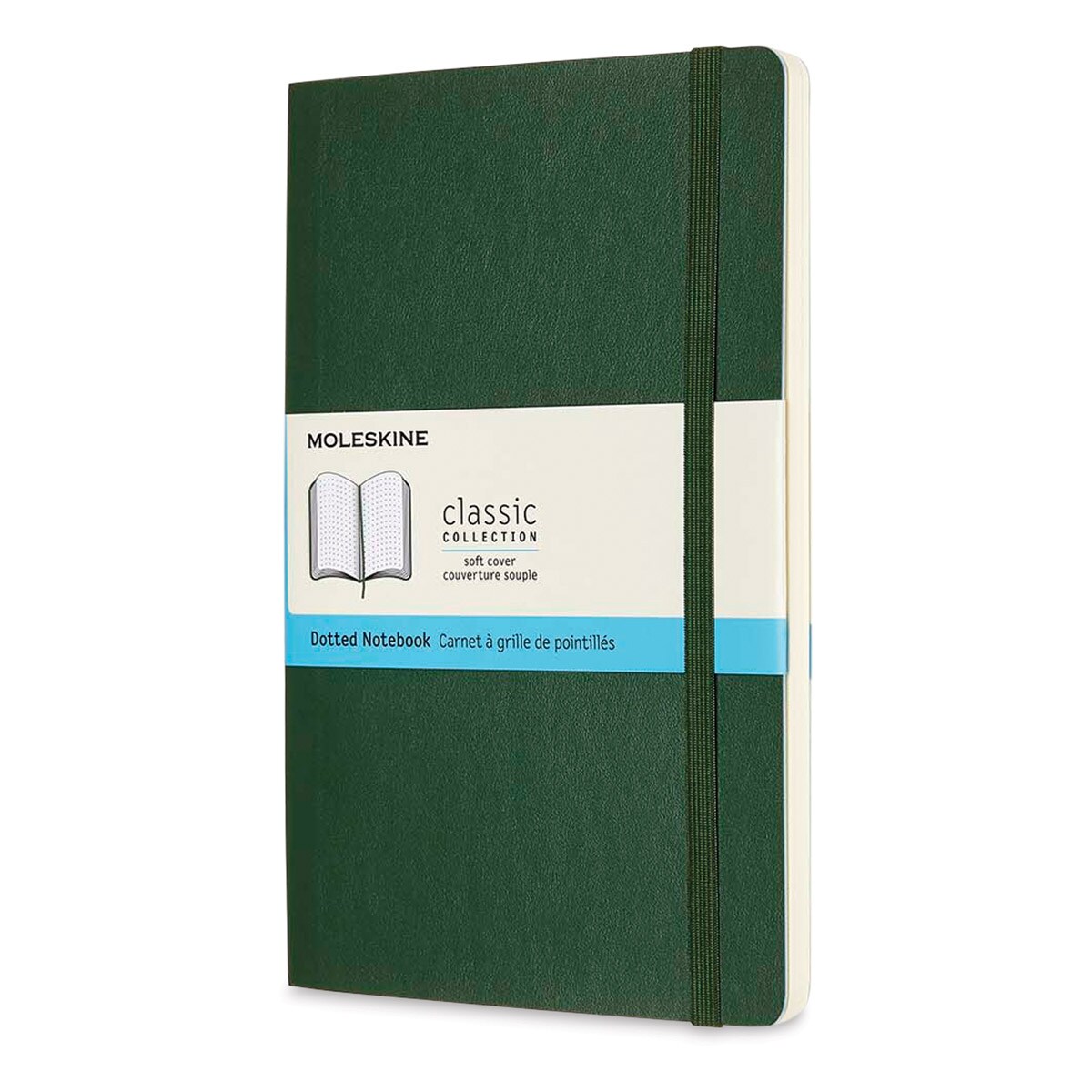 Moleskine Classic Soft Cover Notebook - Metallic Green, Dotted, 8-1/4&#x22; x 5&#x22;