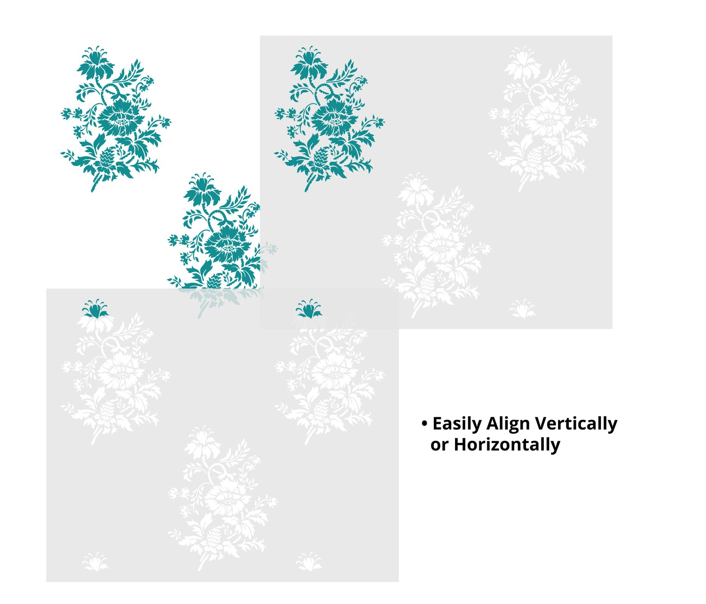 Floral Spray Wallpaper Wall Stencil | 3560 by Designer Stencils | Floral Stencils | Reusable Art Craft Stencils for Painting on Walls, Canvas, Wood | Reusable Plastic Paint Stencil for Home Makeover | Easy to Use &#x26; Clean Art Stencil