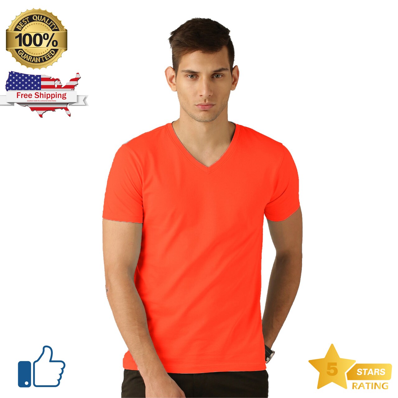 RADYAN® Men's Plain Ultra Cotton Short Sleeve V-Neck T-Shirt | Michaels