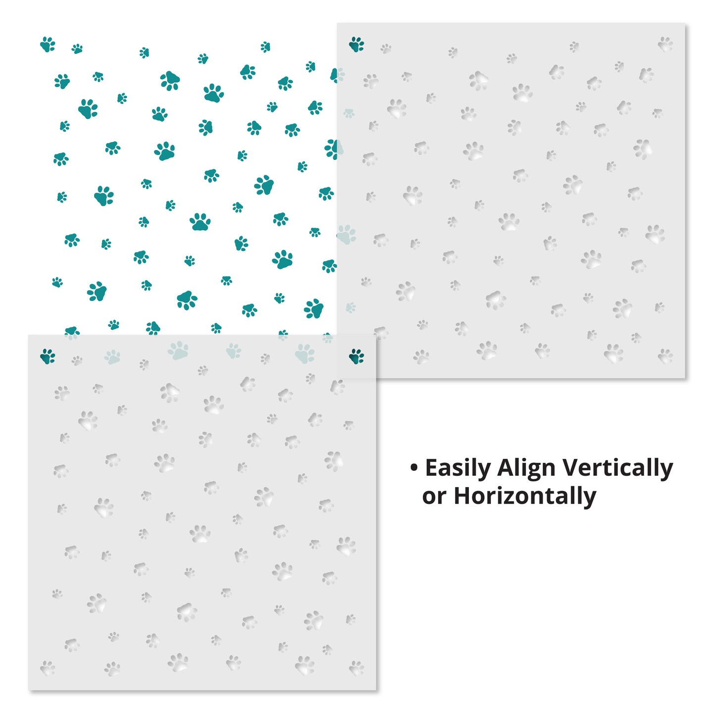 Dog Paw Pattern Wallpaper Stencil | 3552 by Designer Stencils | Reusable Art Craft Stencils for Painting |