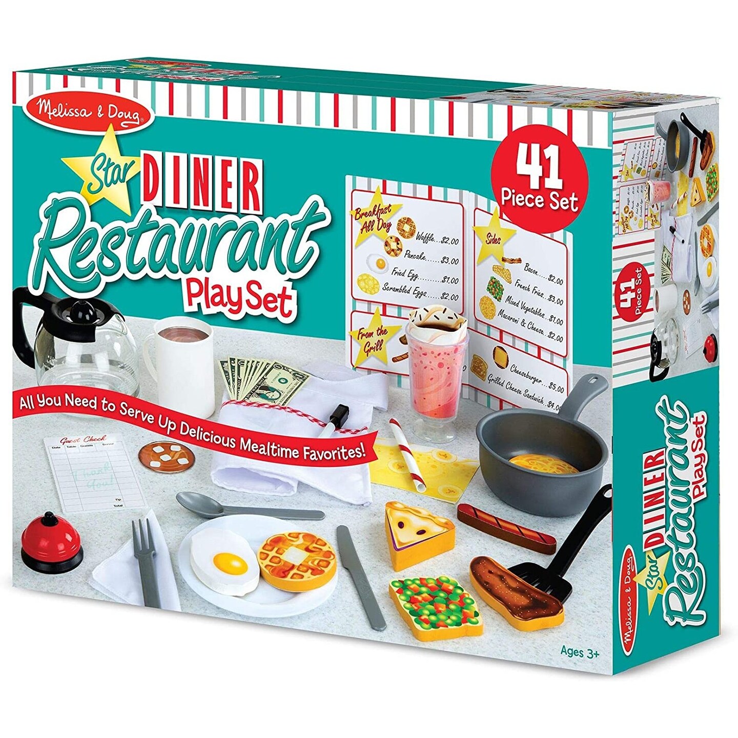 Melissa & Doug Star Diner Restaurant Play Set, 41 Pieces