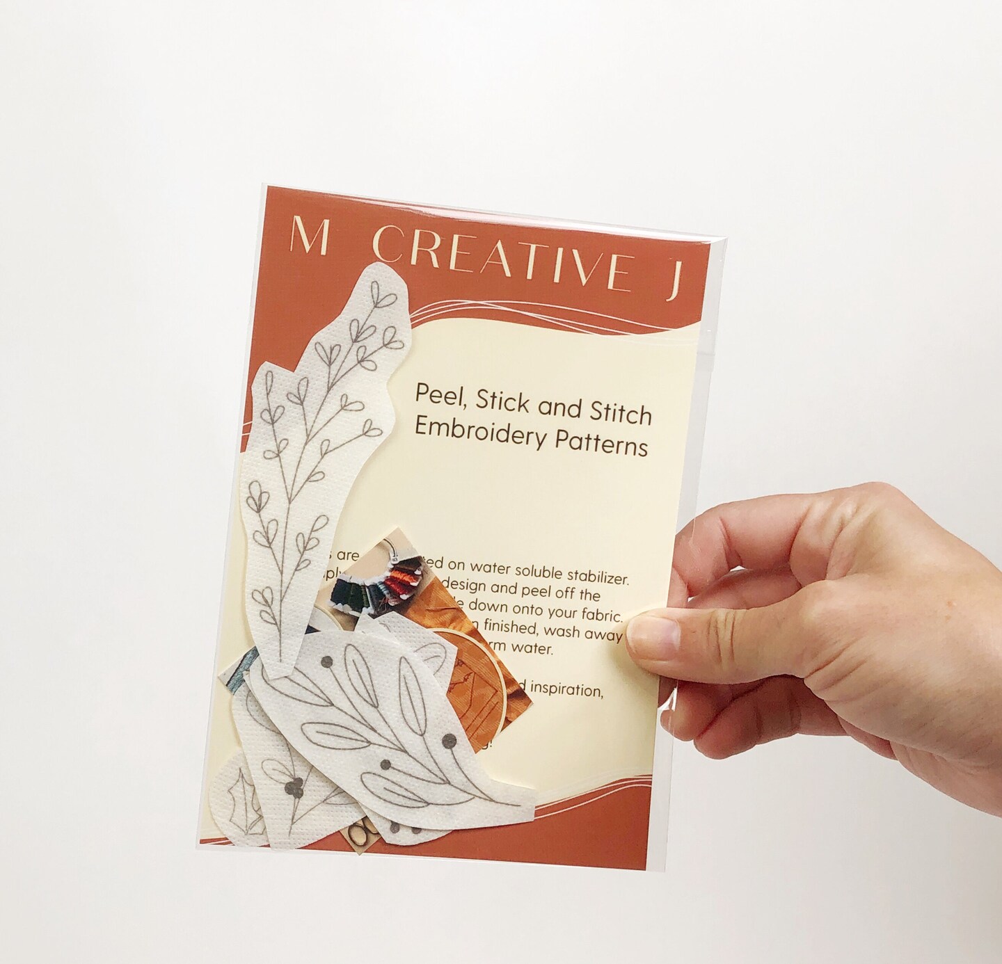 MCreativeJ Winter Botanical - Peel, Stick, and Stitch Hand Embroidery Patterns