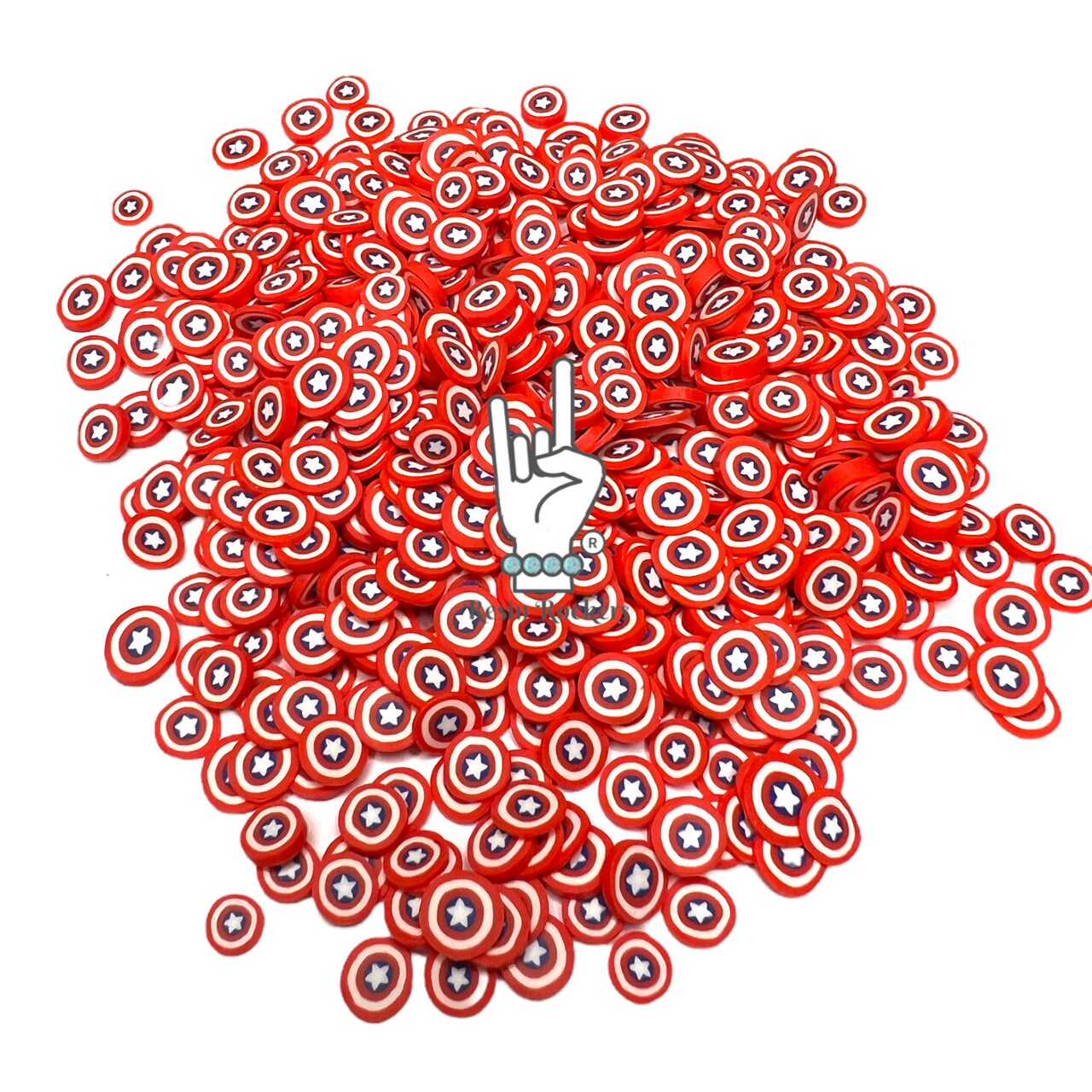 Captain America Inspired Polymer Clay Pieces for Epoxy and UV Resin Art