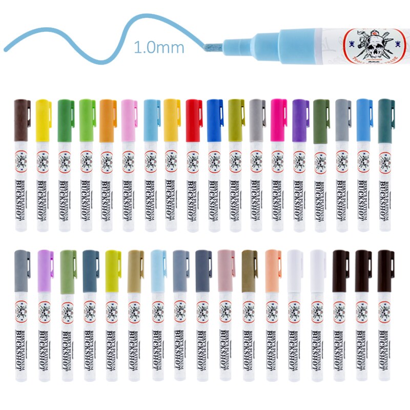 Risky's Tools of the Trade- 35 Pack 1mm Acrylic Based Paint Pens for Graffiti and Fine Art.
