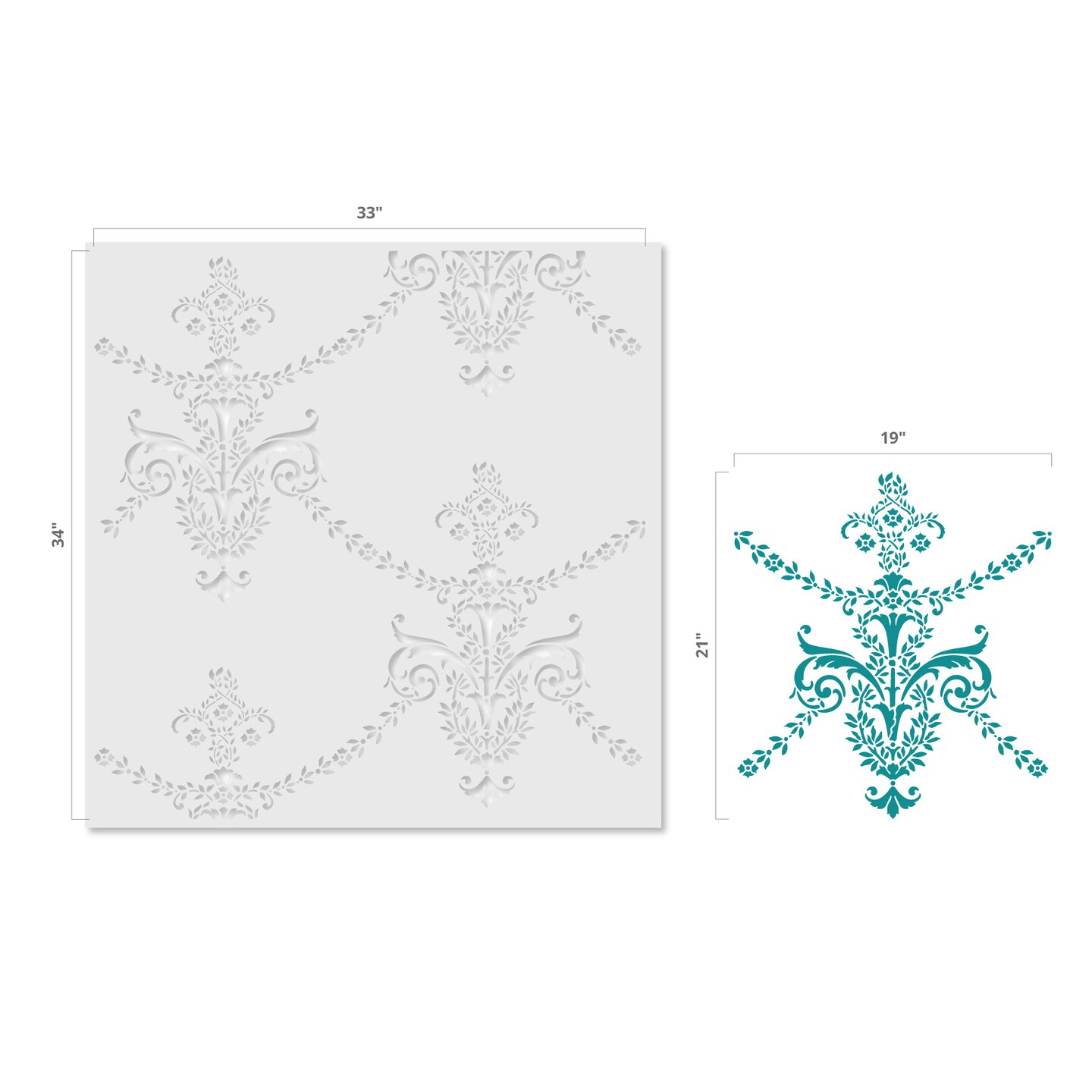 Antique Wallpaper Wall Stencil | 3574 by Designer Stencils | Pattern Stencils | Reusable Stencils for Painting | Safe & Reusable Template for Wall Decor | Try This Stencil Instead of a Wallpaper | Easy to Use & Clean Art Stencil Pattern