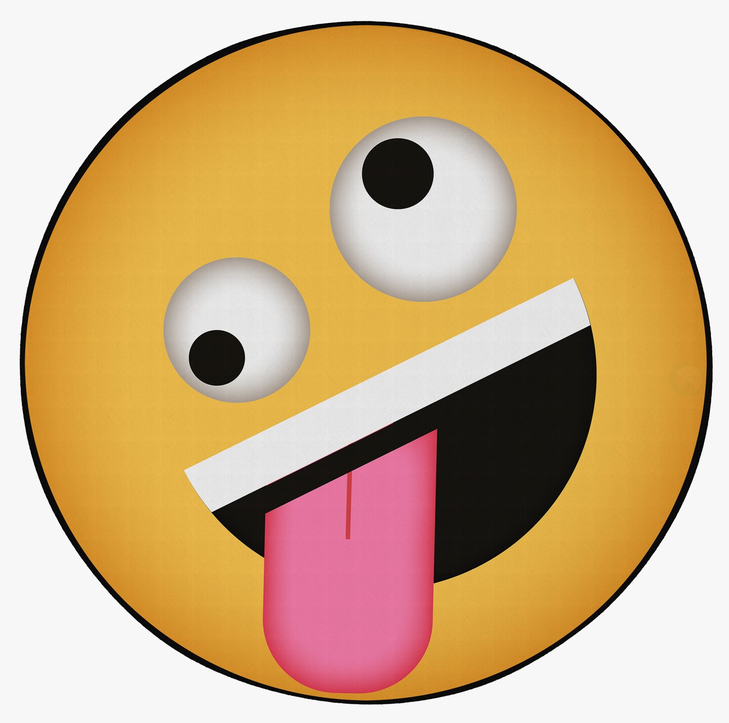 Deerlux Emoji Style Round Funny Smiley Face Kids Area Rug, Crazy Emoji Design