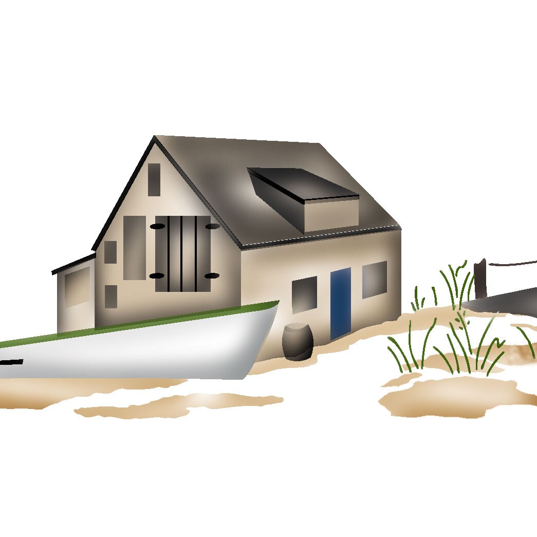 Pier Scene with Fishing Shack Wall Stencil | 2661 by Designer Stencils | Outdoor Stencils | Reusable Art Craft Stencils for Painting on Walls, Canvas, Wood | Reusable Plastic Paint Stencil for Home Makeover | Easy to Use & Clean Art Stencil