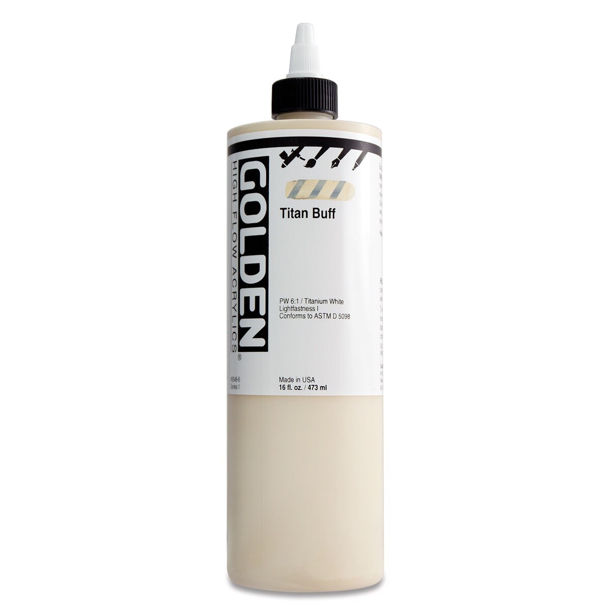Golden High Flow Acrylics - Titan Buff, 16 oz bottle
