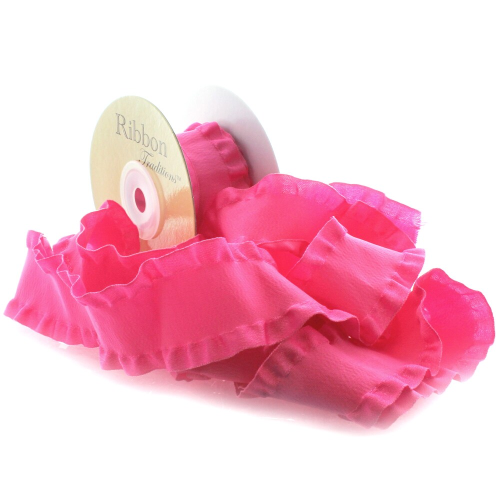1.5" Satin Double Ruffle Edge Ribbon