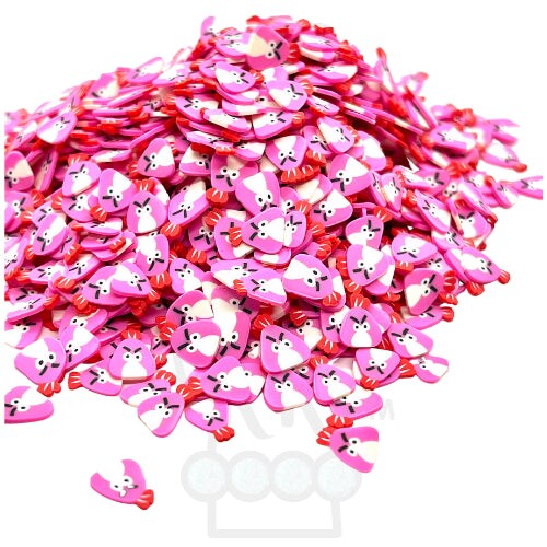 Angry Bird Inspired Polymer Clay Pieces for Epoxy and UV Resin Art - Pink